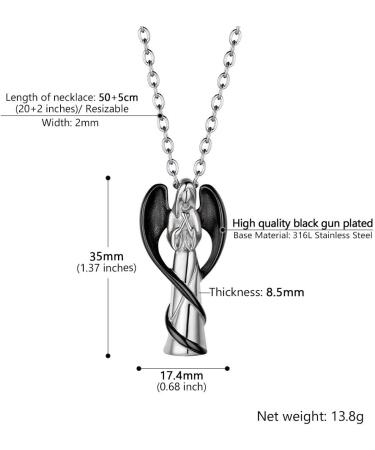 Personalized Prosteel Urn Chain & Memorial Pendant Necklace - 18K Gilded Ash Jewelry with Cross Maria Life Tree Designs - 55cm/50cm Stainless Steel Chain - Buy Online on SooperMarket.com