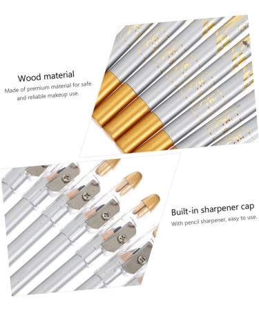 Mikinona 10pcs Pencil Sharpener Eyebrow Pencil Smooth Eyeliner Pencil Eye Shadow Pencils 2 in 1 Eyebrow Brush - Buy Online on SooperMarket.com