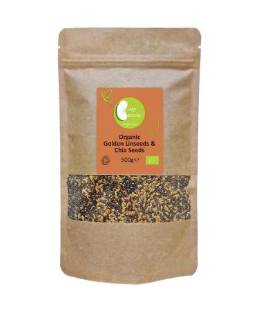 Organic Golden Linseeds & Chia Seeds - by Busy Beans Organic (500g)