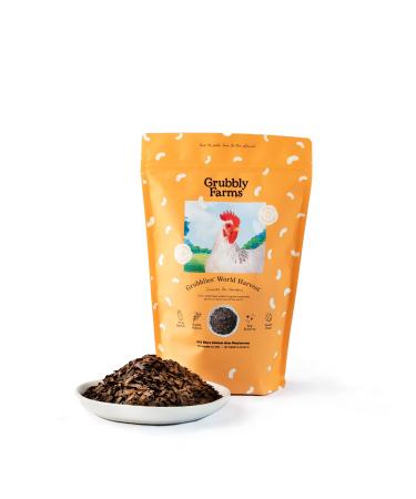 Grubblies Natural Grubs for Chickens - Chicken Feed Supplement with 50x Calcium Healthier Than Mealworms - Black Soldier Fly Larvae Chicken Snacks for Hens Birds