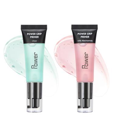 U-Shinein 2Pcs Hydrating Face Primer  Gel-based Gripping Jelly Primer for Moisturizing & Locking Foundation  Long-lasting Pore Blurring  Smoothing  Brightening Skin Makeup (2 * 0.811 Fl Oz) Set A