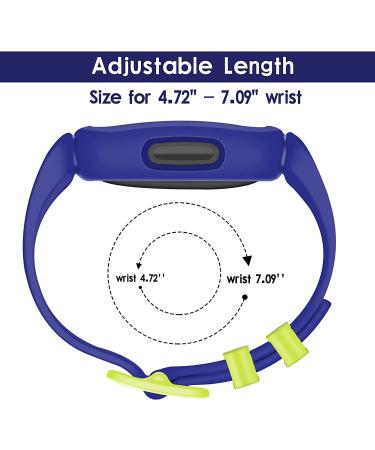 Silicone Waterproof Replacement Bands for Fitbit Ace 3 - Black Blue Sports Bands for Kids Boys Girls | Soft Bracelet Accessories for Fitbit Ace 3 Activity Tracker - Buy Online on SooperMarket.com