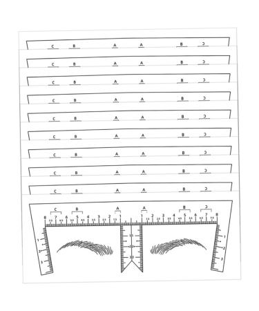 Hemoton 10pcs Tools Stickers Eyebrow Line for Measurement Makeup Eyebrow Mapper Positioning Ruler Disposable