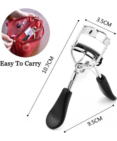 Eyelash Curler with Comb 3 in 1 Black Lash Curler Kit with 4 Extra Silicone Eyelash Curler Refills for Women Girls Eye Lashes Curlers Strong Contoured No Pinching or Pulling Fit All Eye Shapes - Buy Online on SooperMarket.com