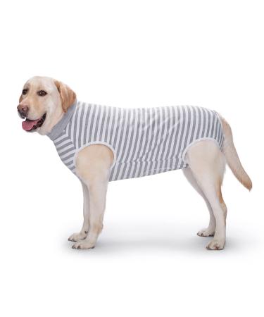 YeaPeeto one-divider for dogs for relaxation for large and medium-sized dogs pajamas full body for hair loss allergies anti-licks wound protection cone alternative (XL vest gray) XL vest gray