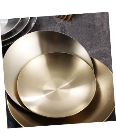 MAGICLULU Condiment Plate Cold Dish Bowl for Prep Dishes for Cooking Large Dinner Plates Tasting Dishes Sauce Serving Dishes Pinch Prep Bowls Sauce Plates Stainless Steel 304 Headset Camping 10X10X2CM Gold - Buy Online on SooperMarket.com