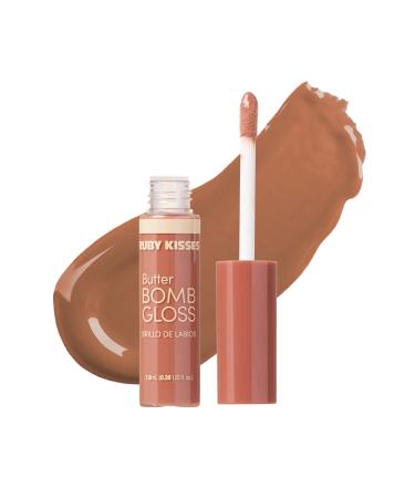 Ruby Kisses Lip Gloss Butter Bomb Gloss Non-Sticky Lip Gloss Vitamin E Natural Nude Lip Makeup - 7.8mL (0.26 US fl.oz) (Naked)