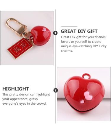 Kisangel 6Pcs Red Cat Collar Bell Heart Shaped Jewelry Charms - Pet Training Pendant for Cat & Dog Necklace - DIY Keyring Pendant - Buy Online on SooperMarket.com