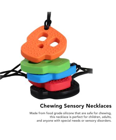 5 Pack Skull Shaped Silicone Chew Necklaces - Sensory Oral Motor Aids for Autism ADHD & Anxiety Relief - Buy Online on SooperMarket.com