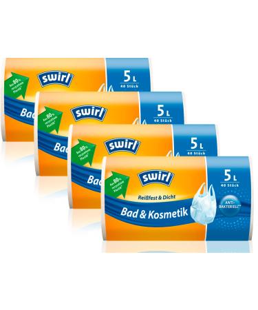Swirl Bathroom & Cosmetics Carrying Handle Garbage Bags Multipack 4x 5l/40Bags