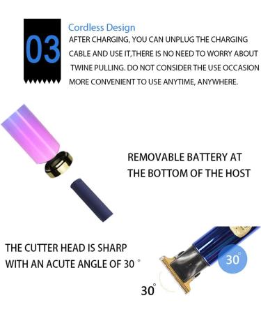 Dous T9 Hair Trimmer Professional T9 Mens T-Hair Clippers Electric Zero Gapped Cordless Hair Trimmer for Haircut & Grooming Rechargeable Green Purple - Buy Online on SooperMarket.com