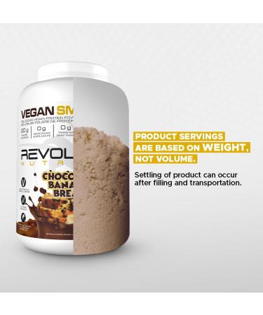 Revolution Nutrition Vegan Smart Vegan Protein Powder Dairy Free Plant Based Sugar Free Soy Free BCAAs Keto Friendly For Men & Women 20g Of Protein Per Scoop 908g 26 Servings (Chocolate Banana Bread 2 Pound) Chocolate Banana Bread 2 Pound - Buy Online on SooperMarket.com