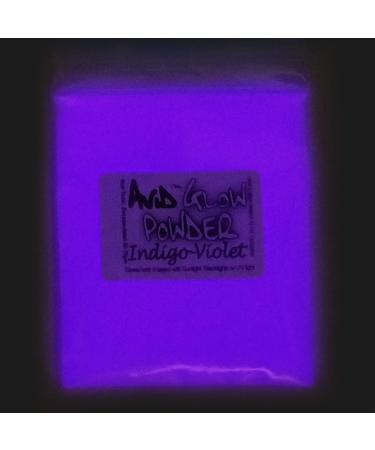 THE AVID COLORIST-Purple Glow Powder- Neutral in Daylight/Indigo Violet Glow in Dark- 1oz (30g) Glow in The Dark Pigment Powder for Resin  Slime  Nail Polish  Paints  Coatings  Acrylic Powder Indigo Violet 30g