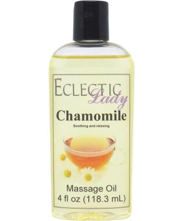 Chamomile Massage Oil 4 oz With Sweet Almond Oil and Jojoba Oil Preservative Free Perfect for Aromatherapy and Relaxation 4 Ounce