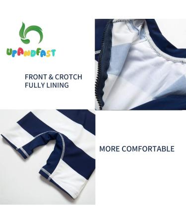 UPF 50+ Sun Protection Baby Girl 1-Piece Swimwear Suit with Sun Hat | Toddler Swimsuit 9-12 Months Stripe - Buy Online on SooperMarket.com