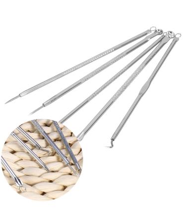 Shop 5pcs Stainless Steel Blackhead Removal Tool Set - Double-Ended Acne & Pimple Tool for Effective Skin Care - Buy Online on SooperMarket.com
