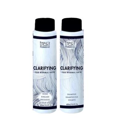 Tressa Professional Clarifying Deep Cleansing Color Safe Formula Removes Dulling Deposits & Product Build Up Brightens Highlighted Bleached & Gray Hair. For All Hair Types - Duo 13.5 Fl Oz.