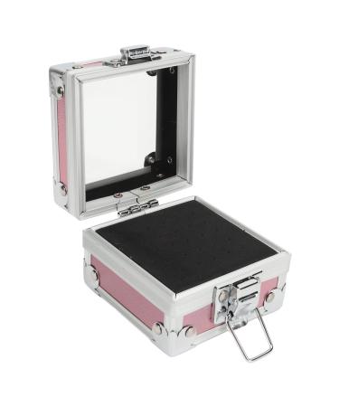 Nail Drill Bits Holder Container 25 Holes Aluminum Alloy Nail Grinding Bits Storage Box Organizer (Pink)