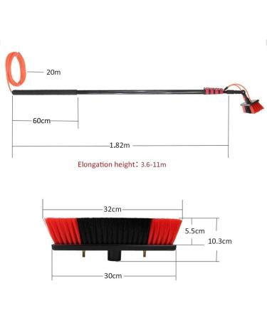 Window Cleaning Brush Water Fed Pole Adjustable 3.6M -11M Window Cleaning Pole Caravan Washing Truck Campers and Buses Car Wash Windows/20Ft/6M 35cm Brush Head 4M/13FT - Buy Online on SooperMarket.com