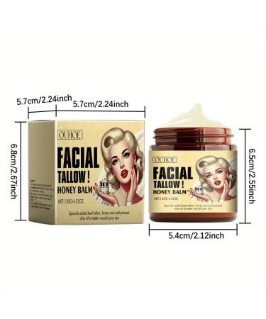 Whipped Beef Tallow & Honey Balm - Grass Fed Face Cream & All Purpose Moisturizer (2pcs) | Natural Hydration & Nourishment - Buy Online on SooperMarket.com