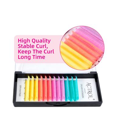 Colorful Neon UV Eyelash Extensions 15mm 0.07C Easy Fan - Blue, Yellow, Purple, Pink - Buy Online on SooperMarket.com