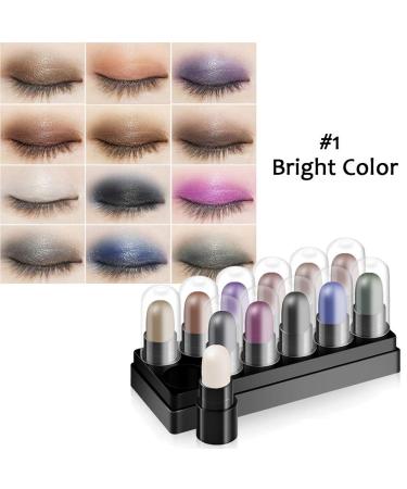 Reddhoon 12 Colors Eyeshadow Stick Pen Gradient Eye Shadow Stick Brilliant Shimmer Eye Makeup Pencil Waterproof Long-lasting Matte Shimmer Eyeshadow Pen A1