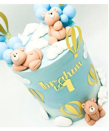 jncakes 3 Teddy Bears set cake topper 100% EDIBLE personalised name - Buy Online on SooperMarket.com