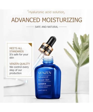 VENZEN Natural Organic Advanced Repair Skin Hyaluronic Solution 30ml | Hydrating Nicotinamide & Oligopeptide - International Shipping Available - Buy Online on SooperMarket.com