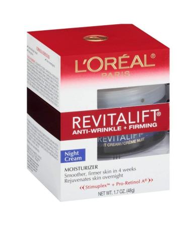 L'Oreal Paris RevitaLift Anti-Wrinkle Firming Night Cream, 1.7 Ounces Single pack