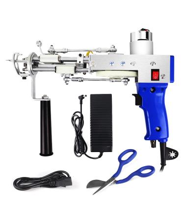 Goodcrafter Tufting Gun  2 in 1 Electric Carpet Tufting Gun with duckbill scissors  Handheld Knitting Rug Gun Kit Suitable for Beginners making custom rugs (light blue)