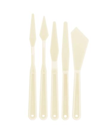 U.S. Art Supply 5-Piece Plastic Artist Spatula Palette Knife Set - Knives, Trowels, Use for Mixing, Spreading, Scratching, Applying Oil, Acrylic Paints on Painting Canvases, Spread Decorate Cake Icing