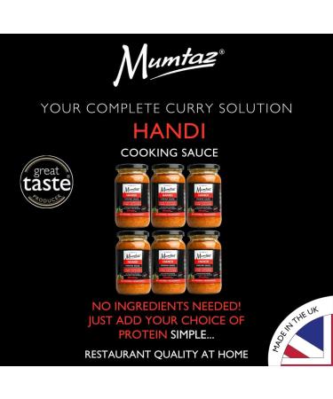 Mumtaz HANDI Indian Curry Cooking Sauce - Pack of 6 x 350g - Restaurant Quality At Home - Serves 4-5 - Buy Online on SooperMarket.com