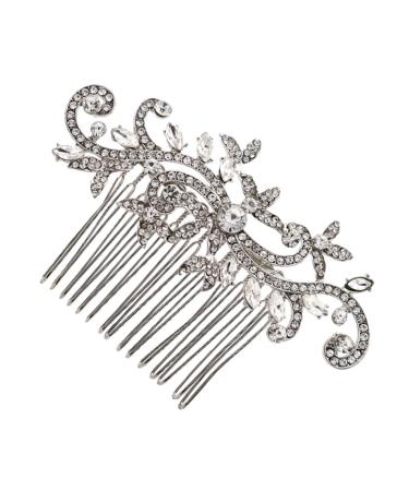 PLAFOPE 1pc Comb Rhinestone Bobby Pins Bridal Headpieces for Wedding Bride Hair Clip Headwear Decor Bride Headpieces for Wedding Rhinestone Headdress Pearl Hair Pin Pearl Hair Clip Alloy