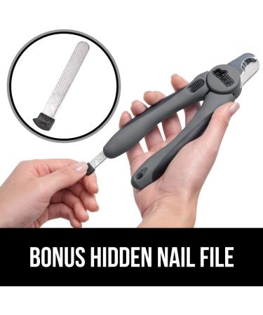 Professional Pet Nail Clippers and File - Stainless Steel - Safety Guard - Comfort Handle - Dog and Cat Trimmer - Large Gray - Buy Online on SooperMarket.com