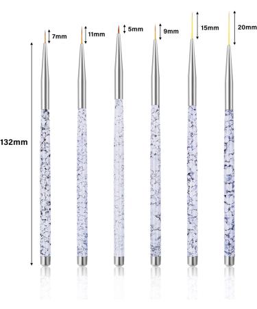 Sibba Water Activated Eyeliner Brush Applicators - 6pcs Transparent Set for Halloween Cosmetic Tool, Fine Point Angled Wands for Eye Makeup, Eyebrow, Nail Art, and Painting - Buy Online on SooperMarket.com