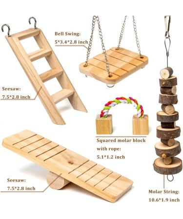 Sofier Natural Wooden Hamster Chew Toys Set - Ideal for Syrian Hamster, Rats, Guinea Pigs, and More! - Buy Online on SooperMarket.com