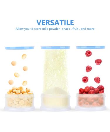 Vicloon Baby Milk Powder Dispenser - 2pcs Portable 5 Layers, 100ml per Layer, Stackable Pots, Blue - Buy Online on SooperMarket.com