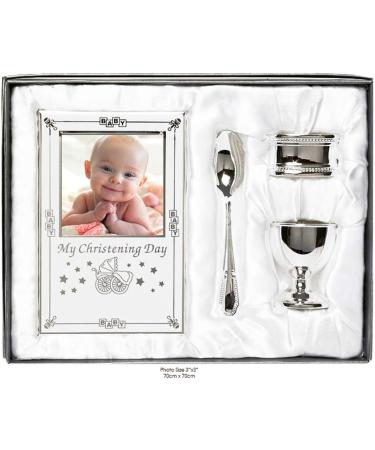 Silver Plated Christening Day Gift Set - 4-Piece in Presentation Box - Buy Online on SooperMarket.com