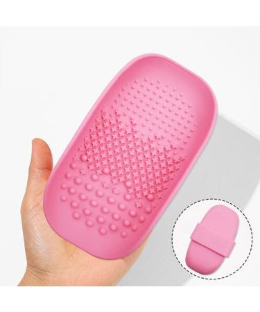 KOMUNJ Silicone Brush Cleaner Silicone Cosmetic Brush Cleaning Mat for Home Travel Easy to Clean Suitable for Dry Cosmetics Pink - Buy Online on SooperMarket.com