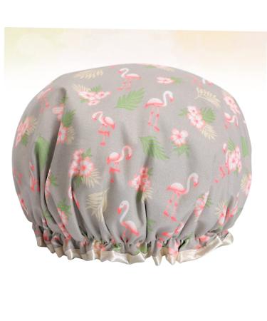 Amosfun Satin Turban Hair Scarves for Women - Grey Dot Shower Cap | Reusable Bathing Hat 27x15cm - Buy Online on SooperMarket.com