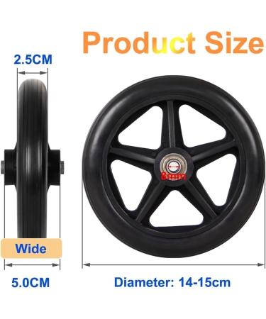 Wheelchair Front Wheel 1 Pair Wheelchair Front Wheels PVC Solid Wheelchair Front Professional Anti-Slip Wheelchair Wheel Accessories for Rollators Walk/Gray/7Inch(Black 6Inch) 6Inch Black - Buy Online on SooperMarket.com