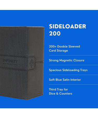 Sideloader 200 Premium Commander Deck Box - Holds 200+ Double Sleeved Cards - Blue Interior - Ideal for MTG, TCG, Pokemon - with Dice Tray - Buy Online on SooperMarket.com