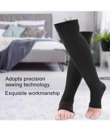Buy Compression Socks for Men & Women - Zippered Calf & Knee Support Varicose Relief (Black L/XL) - Buy Online on SooperMarket.com