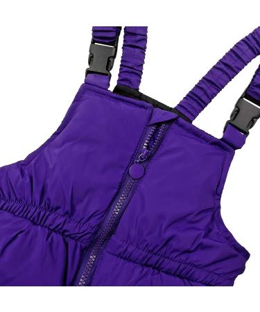 Kids Winter Puffer Jacket & Snow Bib Pants Set | 2-Piece Snowsuit for 3-4 Years | Hooded Down Coat & Snow Pants Outfit | Purple - Buy Online on SooperMarket.com