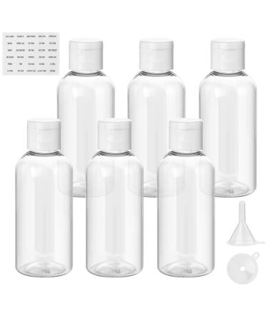 Flintronic 80ml empty travel bottles set travel bottles for filling with a small funnel filling bottles for cosmetics with funnel for air travel shampoo business trip lotion (6 pieces) #3 80ml set