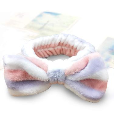 Mom Gifts SPA Headband - Soft Coral Fleece Bow Decoration Makeup Headband for Women - Perfect Mother's Day Gift (Purple White) - Buy Online on SooperMarket.com