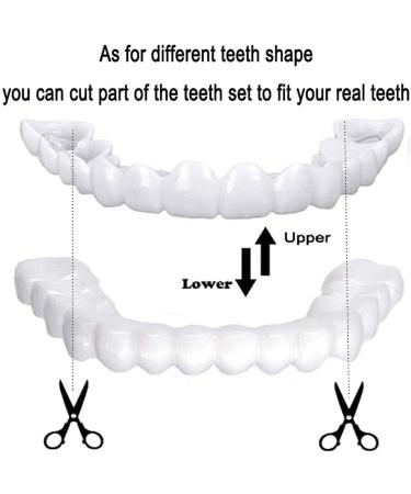 Tistik Cosmetic Veneers - 2 Pairs of Provisional Dentures & False Teeth for Men & Women - Instant Smile & Teeth Whitening - Buy Online on SooperMarket.com