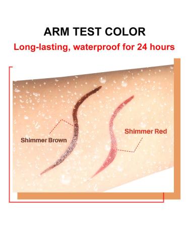 2Pcs Glitter Liquid Eyeliner Pen Set in Dark Red & Brown | Waterproof, Smudge Proof, Long Lasting | Metallic Satin Finish, High Pigmentation | Colorful Sparkle Eye Liner - 2 Count - Buy Online on SooperMarket.com