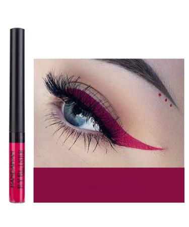 DekRion Liquid Eyeliner  Matte Colored Eyeliners  White Black Red Brown Green Purple Waterproof High-pigmented Colorful Eyeliners Eye Makeup  1PC Pink-Purple 08Pink-Purple