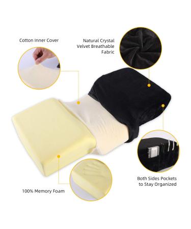 Professional White Eyelash Extension Memory Foam Pillow with Organizer Stand - Grafting Pillow with Velvet Pillowcase - Buy Online on SooperMarket.com